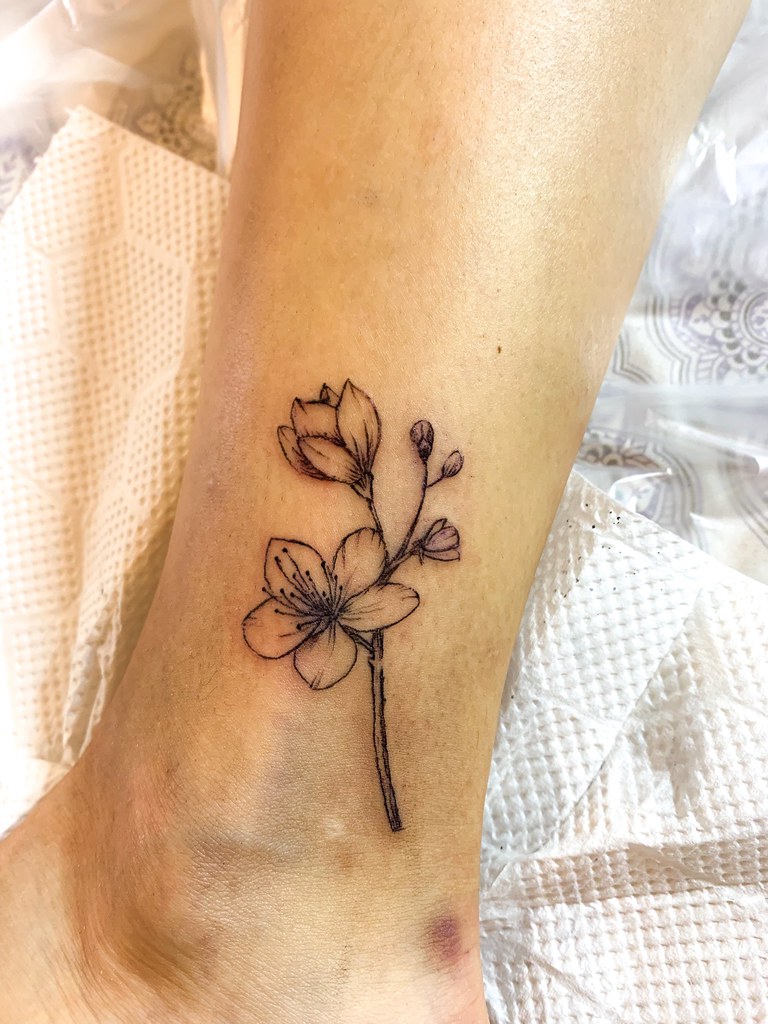 Cherry Blossom Tribal Foot Tattoo « Ink Art Tattoos