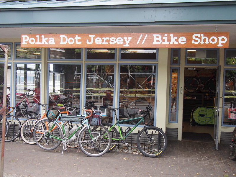 Polka Dot Jersey: Lots of interesting bikes there!