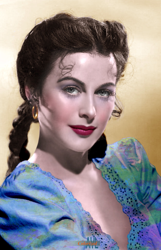 Hedy Lamarr Colorized From A 1942 Promo Still Of Her Movi. 