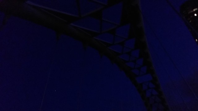 Under the arch #toronto #humberbayarchbridge #architecture #bridge #twilight #blue