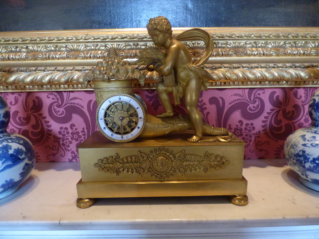 Ickworth House - State Rooms - Smoking Room - golden clock