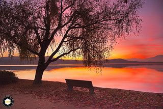 Sunset on Lake Viverone, Biella, Italy