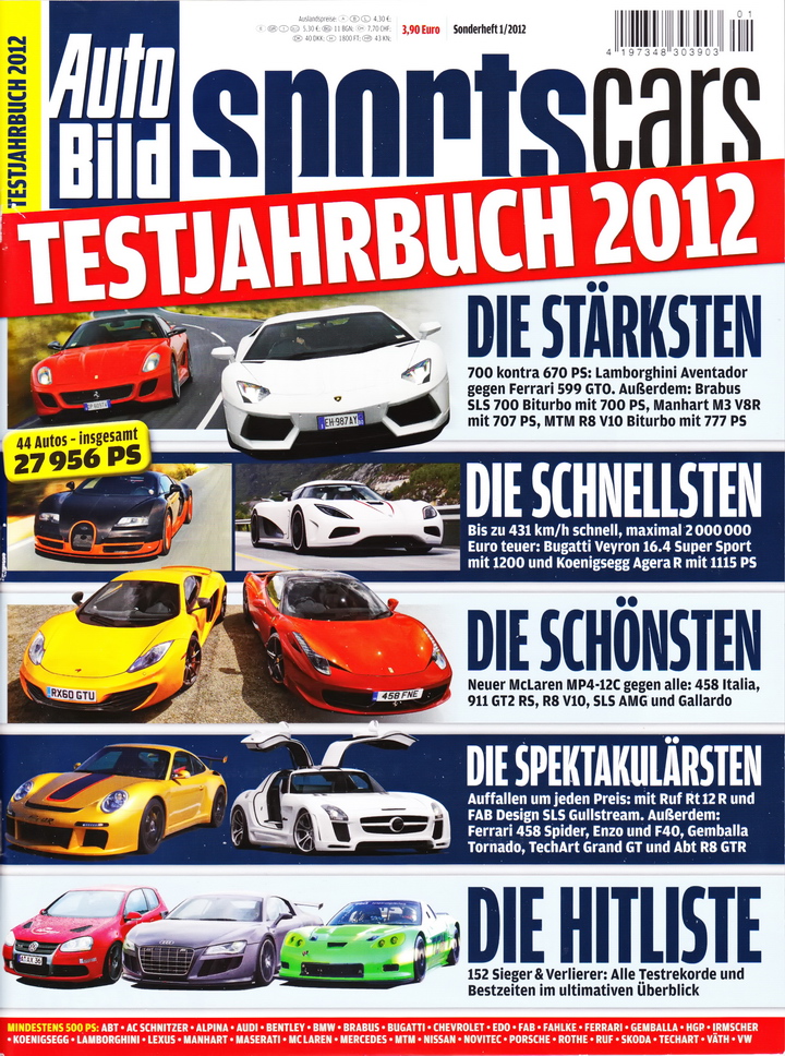 Image of Auto Bild Sportscars - Testjahrbuch - 2012 - cover