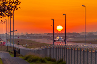 Great sunset at Frankfurt Airport