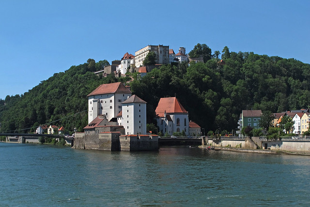 Veste Oberhaus Atop St. George's Hill-Conjunction Point of the Danube and the Ilz Rivers-Passau Germany 9519
