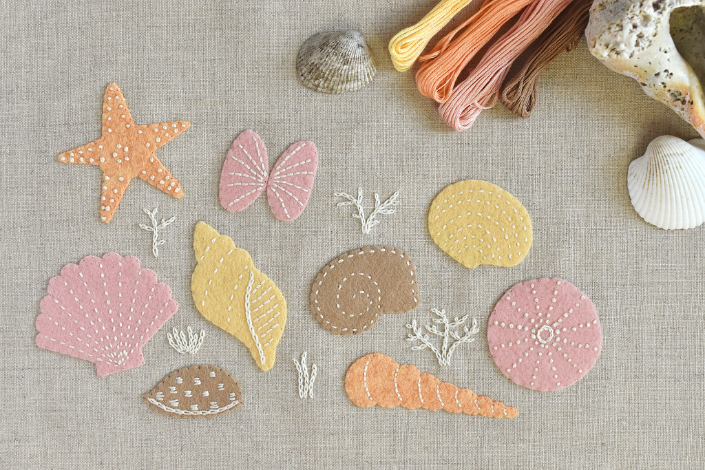 Seashell Embroidery and Applique Pattern