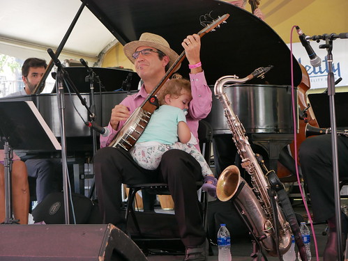 Seva Venet and his daughter at Satchmo Summer Fest - August 2, 2019. Photo by Louis Crispino.
