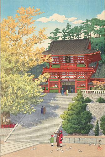 Hasui Kawase – The Chazen Museum of Art 1980.764. Tsuruoka Hachimangu (1931) | by lack of imagination