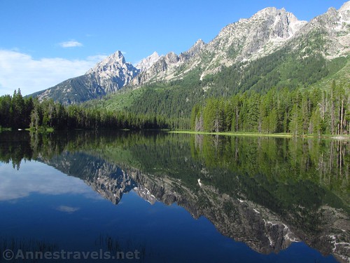 Reflections in String Lake en route to Leigh Lake in Grand Teton National Park, Montana