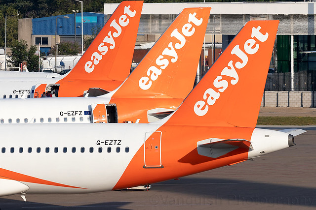 easyJet Airline Airbus Aircraft Tails London Luton Airport