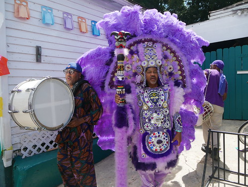 Fi Yi Yi outside the Backstreet Cultural Museum during the Satchmo Salute Parade for Satchmo Summer Fest on Aug. 4, 2019. Photo by Louis Crispino.