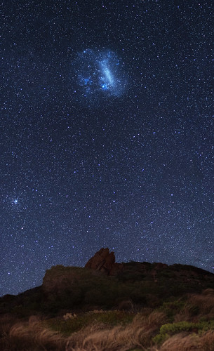large magellanic cloud panorama stitched mosaic cosmology southern hemisphere cosmos western australia dslr long exposure rural night photography nikon stars astronomy space galaxy astrophotography outdoor ancient sky 50mm d5500 landscape tracked ioptron skytracker star tracking sugarloaf rock dunsborough