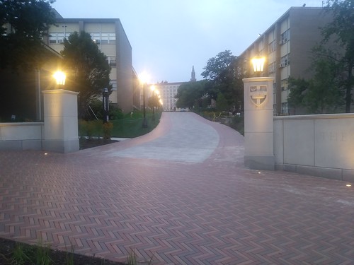 New entryway at Catholic University, connecting to the crosswalk to the Brookland Metrorail Station