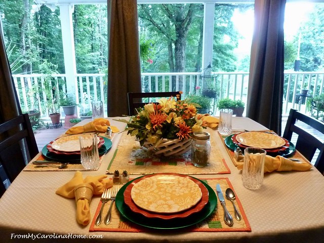 Colors of August Tablescape at FromMyCarolinaHome.com