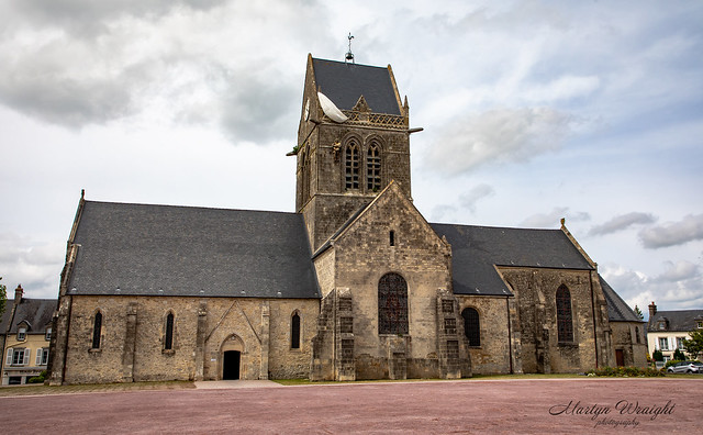 Sainte Mere Eglise Church with Parachute Memoria