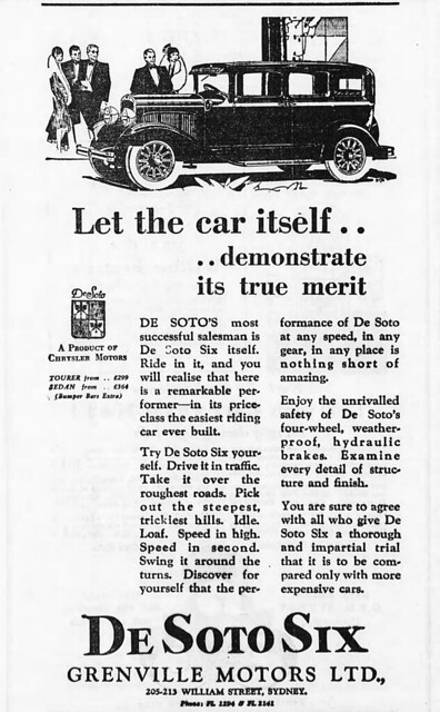1929 advertisement for DeSoto Six