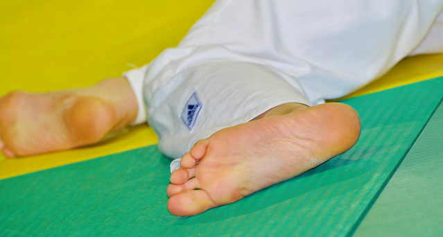Women judo feet.