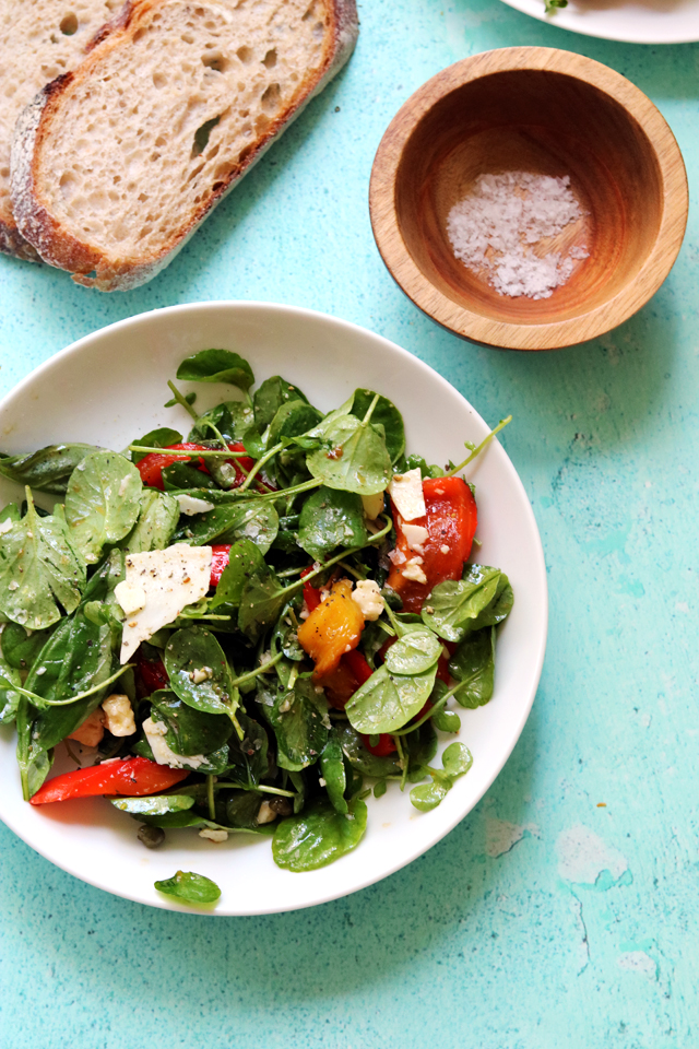 Marinated Sweet Pepper Salad with Basil, Capers, and Pecorino