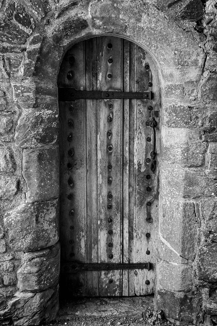 A door in an archway near St David's cathedral