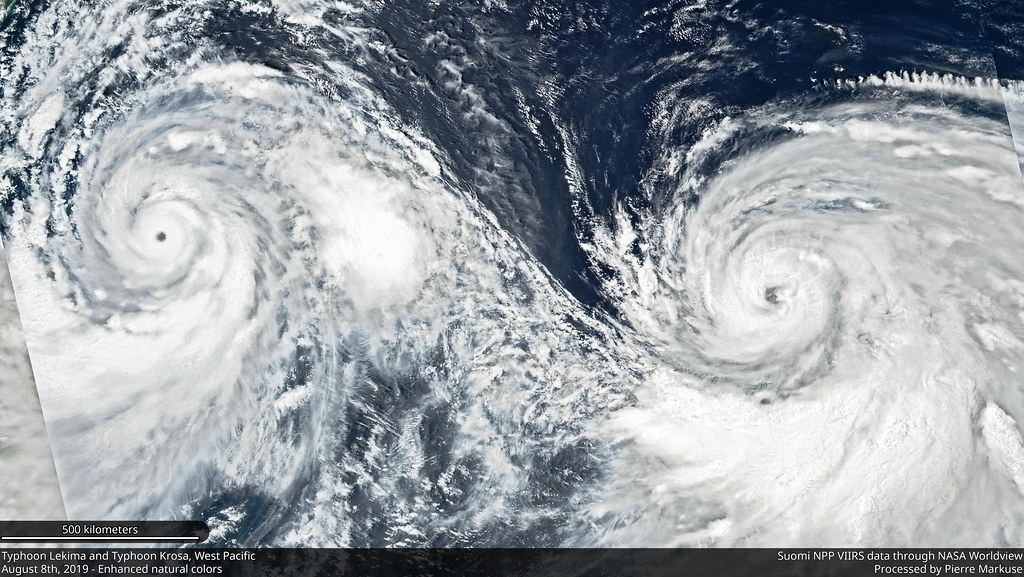 Typhoon Lekima and Typhoon Krosa, West Pacific - August 8th, 2019
