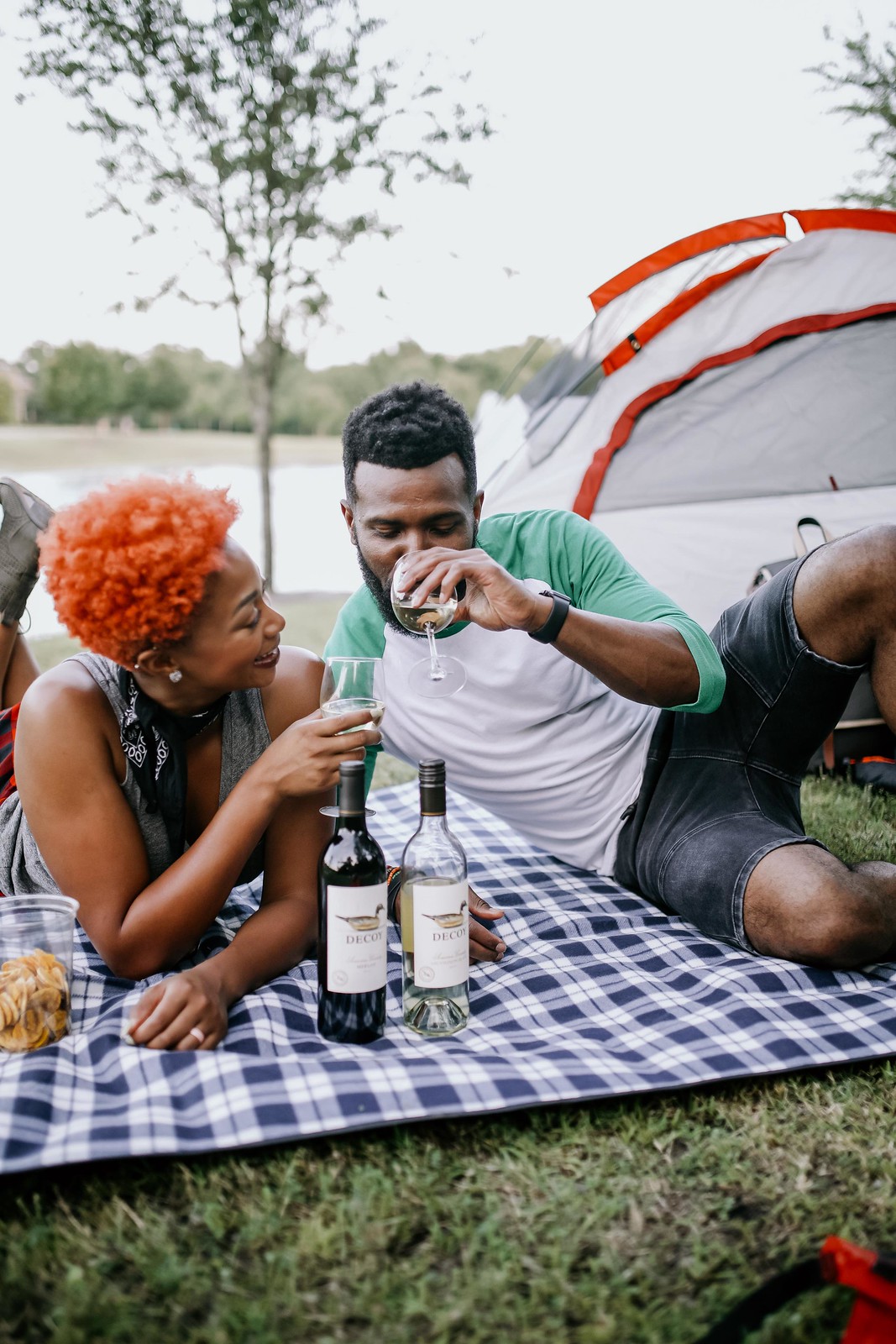 enjoy decoy wine while camping