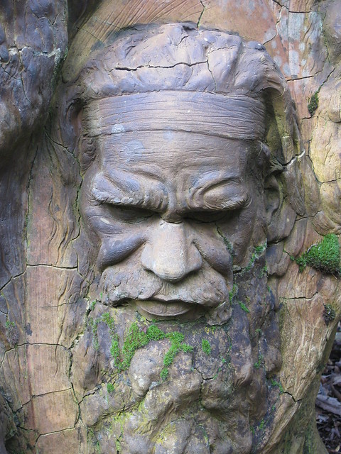 Detail of a William Ricketts Statue of Aboriginal Elders  - the Forest Glade Gardens; Mount Macedon Road, Mount Macedon