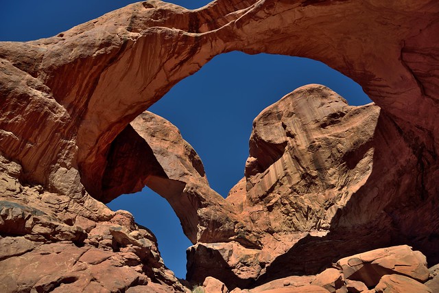 Curves, Shapes and Patterns Under the Double Arch (Arches National Park)