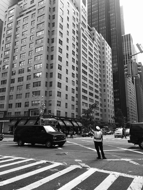 Police Officer Directing Traffic , Manhattan , New York City