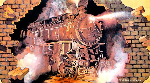 Steam Train Mural No.2, Railway Station, Broken Hill, Western NSW