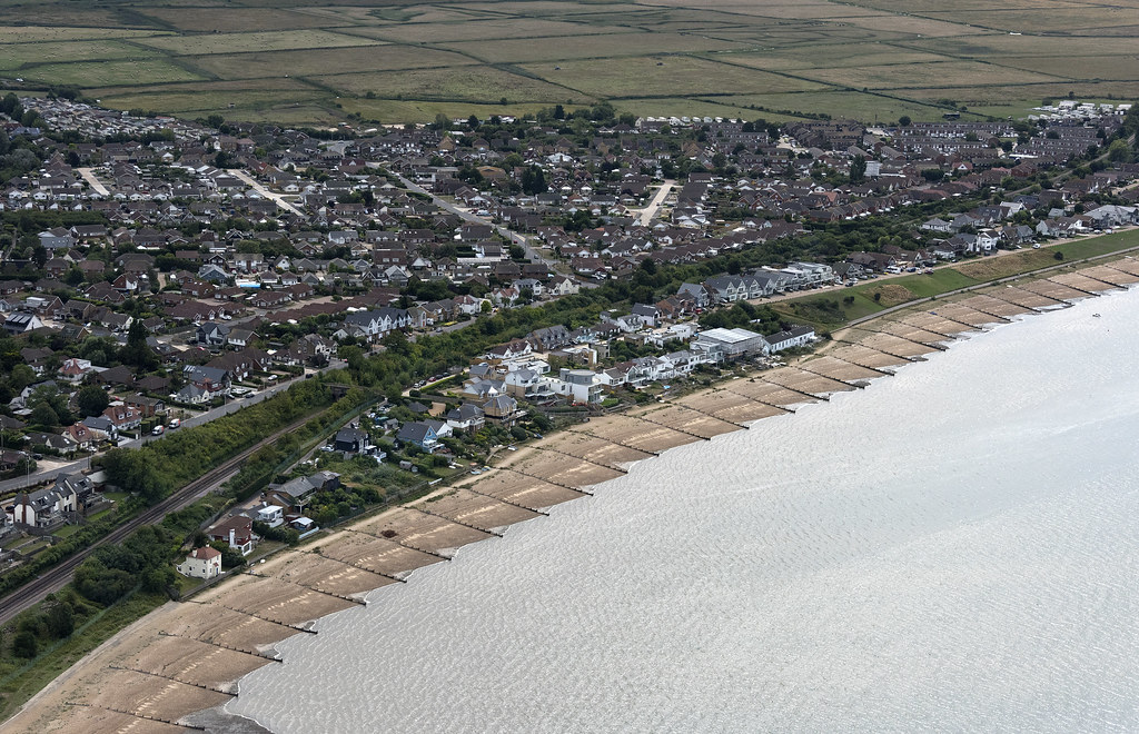 Seasalter Beach aerial image - Kent UK