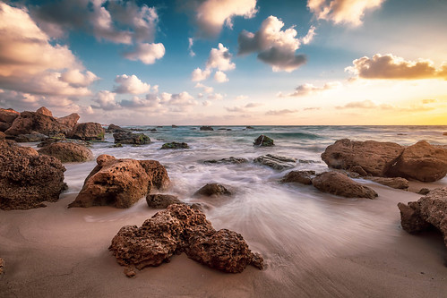longexposure lanscape beach sunset hadera nature olga israel clouds rocks waves sea