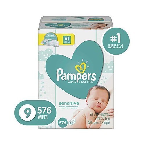 Pampers Sensitive Water-Based Baby Diaper Wipes | by ShopnSafe.com