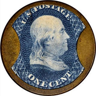 B.F. Miles. One Cent obverse