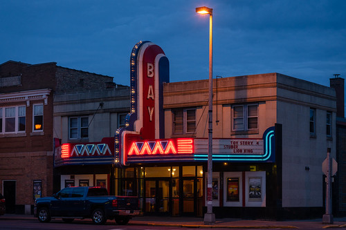 ashland bluehour dusk loxia loxia2485 marquee movietheatre prairieworkspictures smalltown sony sonyalpha street streetscape wisconsin zeiss theater sunset blue city