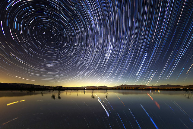 Star Trails Over Lake Henshaw