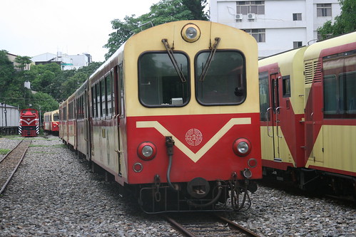 Alishan Forest Railway Alishan train 3rd generation in Beimen.Sta, Jiayi, Taiwan / Aug 11, 2019