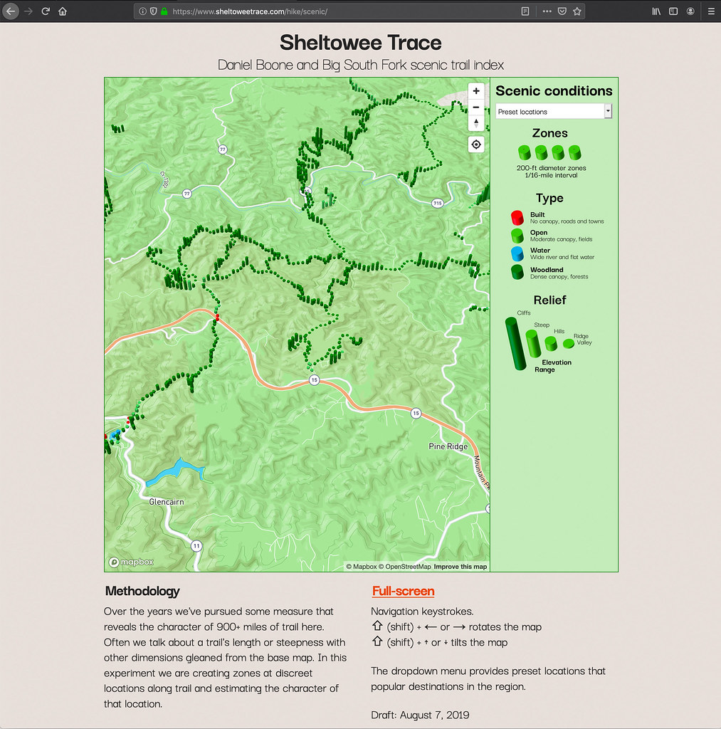 Sheltowee Trace, Daniel Boone National Forest, and Big South Fork scenic trail index