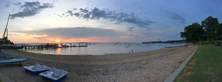 Western Long Island Sound Sunset Panoramic; Kings Point, New York