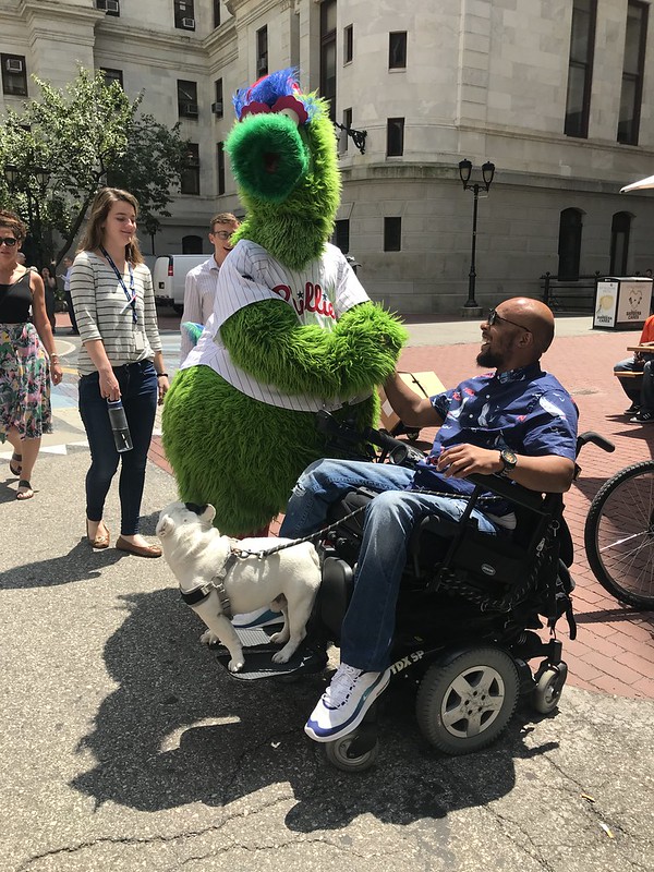 City Hall Courtyard with Philly Phanatic July 25 2019 6