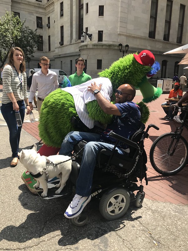City Hall Courtyard with Philly Phanatic July 25 2019 5