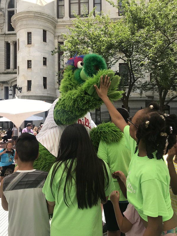 City Hall Courtyard with Philly Phanatic July 25 2019 3