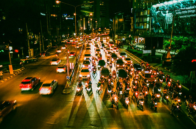 Bangkok at night on film