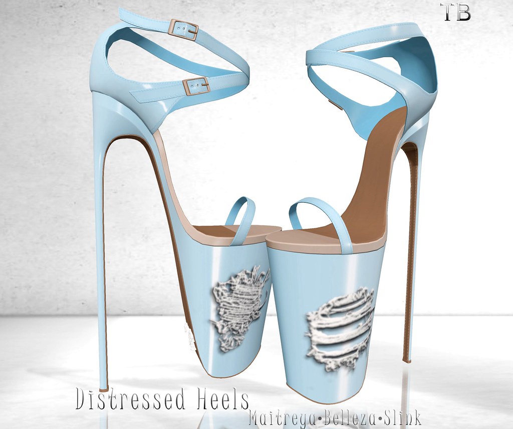 Blue Distressed Heels