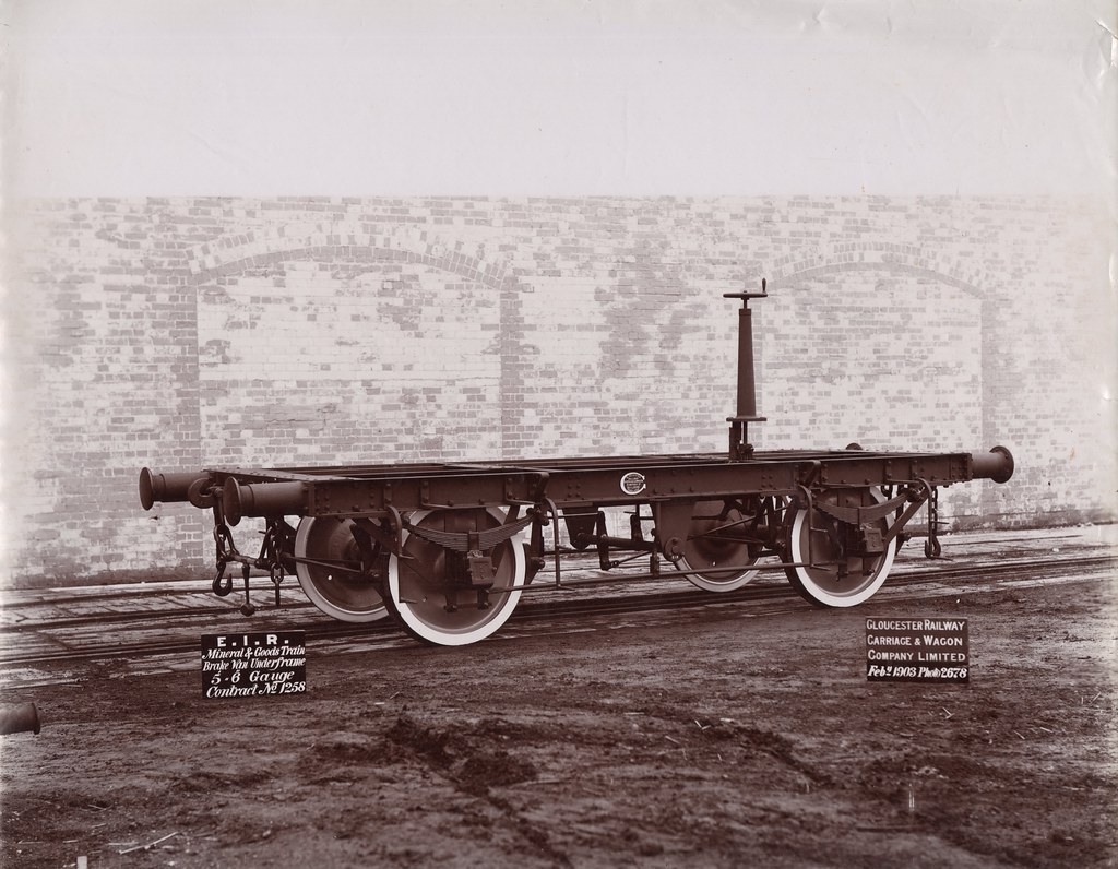 India Railways - East Indian Railway - EIR mineral and freight train brake van (underframe) (Gloucester Railway and Carriage Works, February 1903)