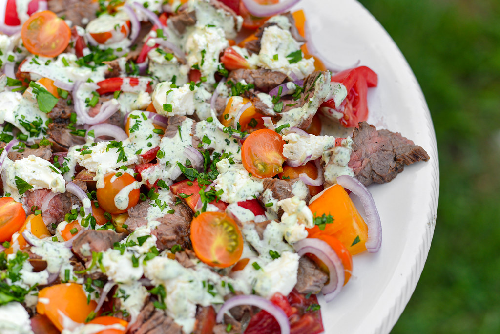 Grilled Skirt Steak and Tomato Salad