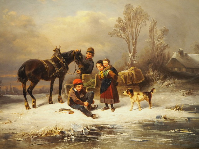 Wilhelm Alexander Meyerheim, 1850, Winter Landscape with Children