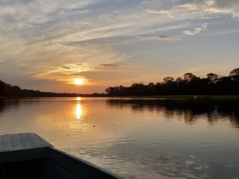 sunset in the Amazon