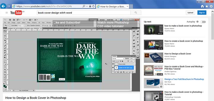 ONLINE VIDEOS OF SOFTWARE SHOWING BOOK COVER DESIGN AND CREATION