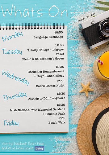 Happy Monday Everyone! We have an exciting week ahead full of different activities to make the most of your time in Ireland! Make sure to get involved!