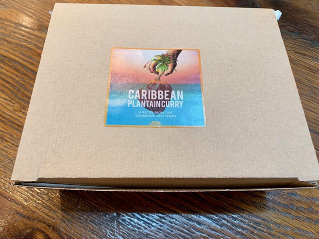 Box of Caribbean Plantain Curry at Leon in Stansted Airport Departures